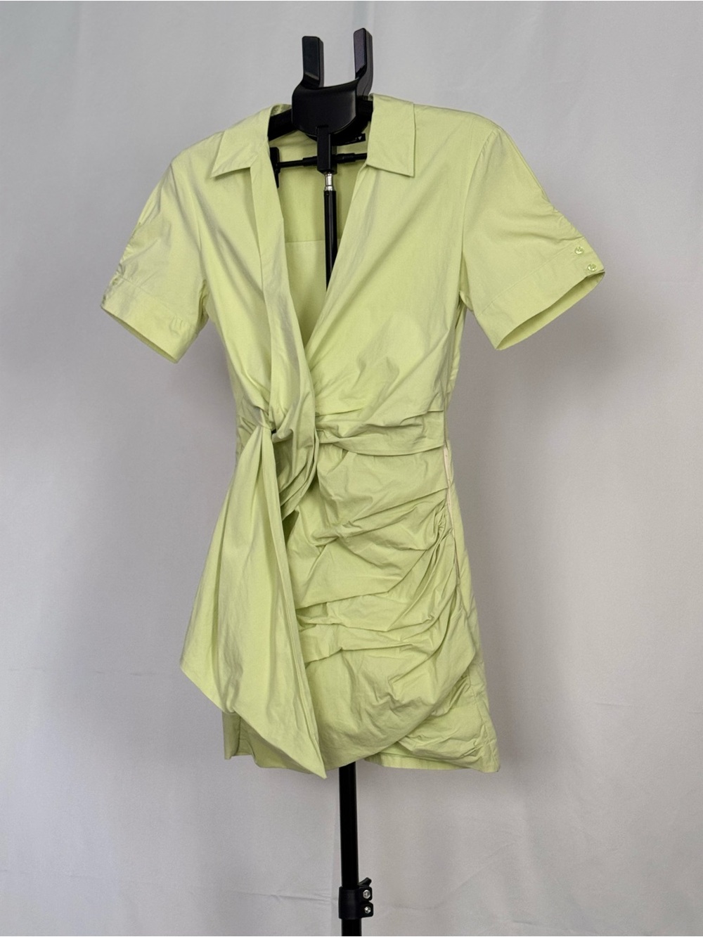 Zara Women’s Short Sleeve Wrap Dress in Light Lime